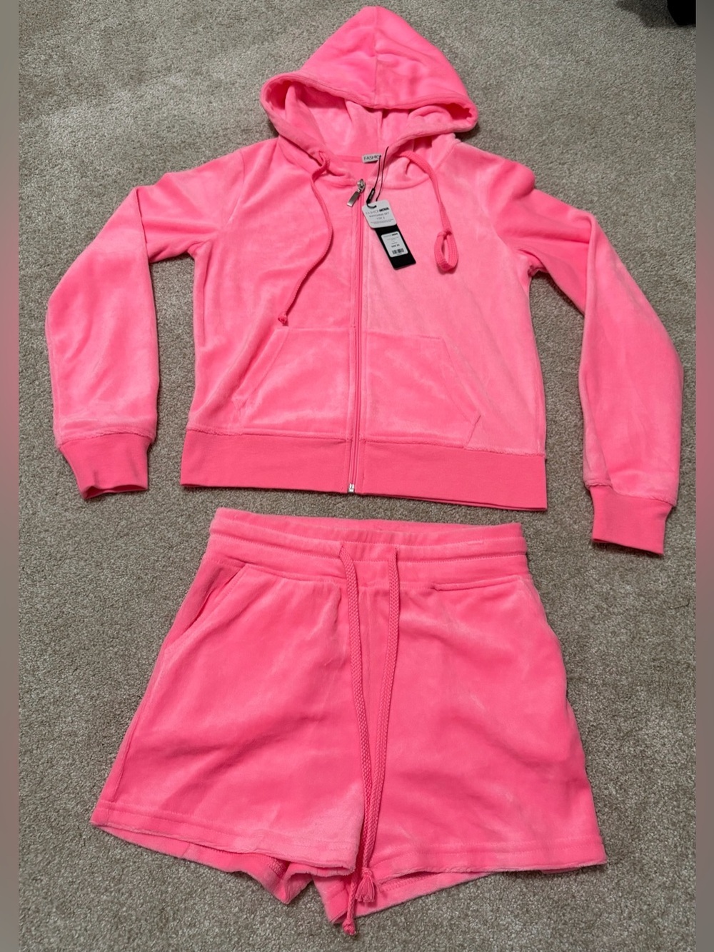 NWT Fashion Nova velour short set